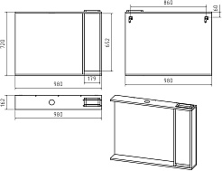 Misty Зеркальный шкаф Алиса 100 R белый – фотография-3